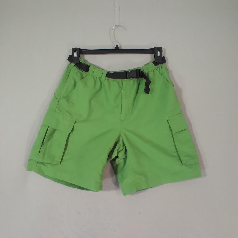 Lands End cargo hiking shorts men's 34 x 8 green Comfort waist Dri-Fit outdoor